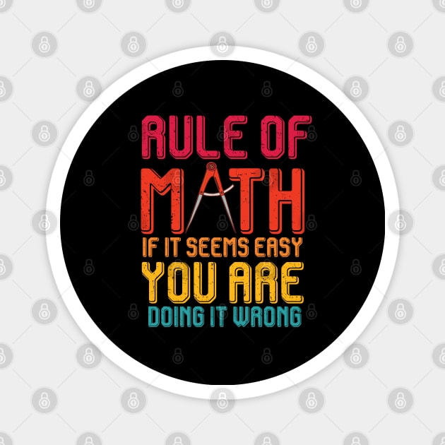 Rule of math funny math teacher and math student gift Magnet by patroart